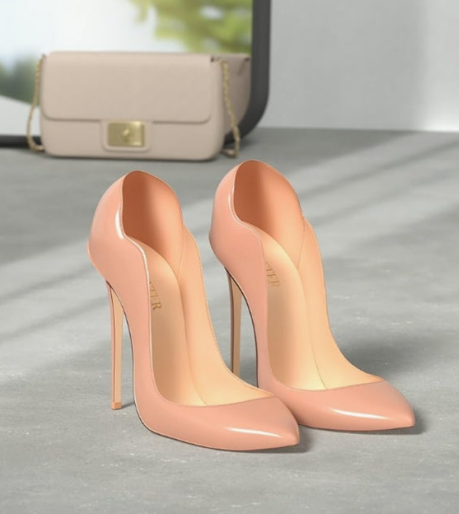 Women's Sexy Pointed Toe High Heels,4.72 inch/12cm Patent Leather Pumps,Wedding Dress Shoes,Cute Evening Stilettos