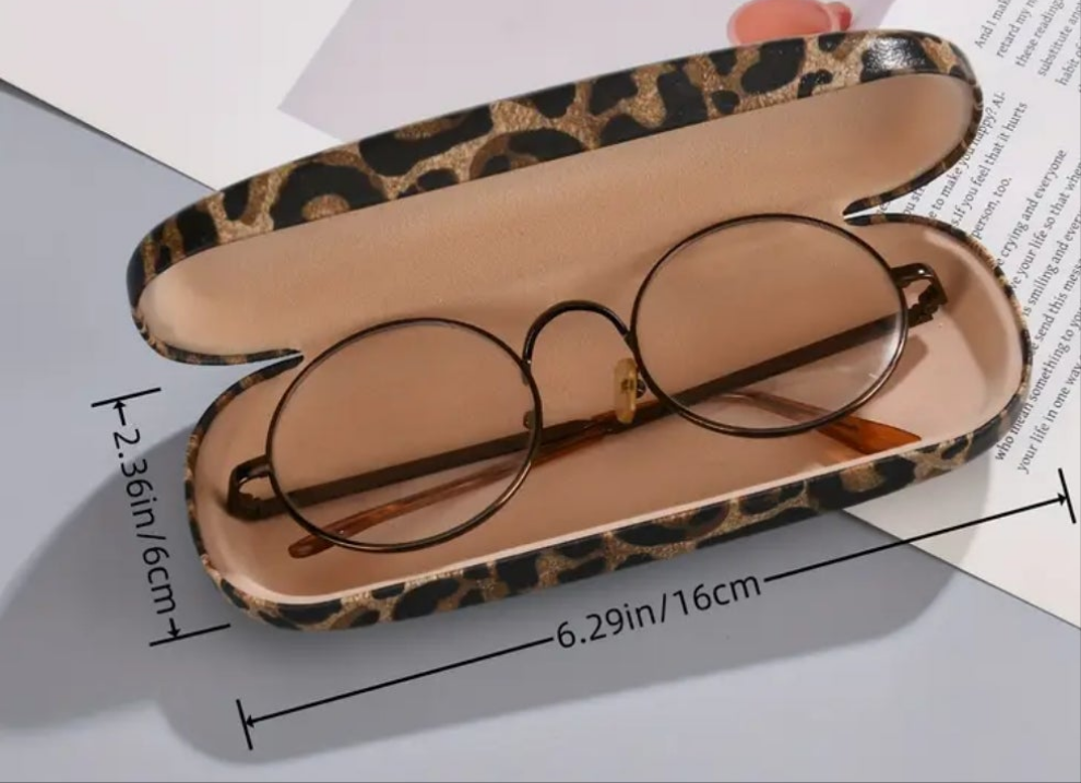 Leopard glasses holder pu leather