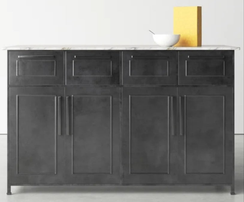 Marble Top Kitchen Island Black