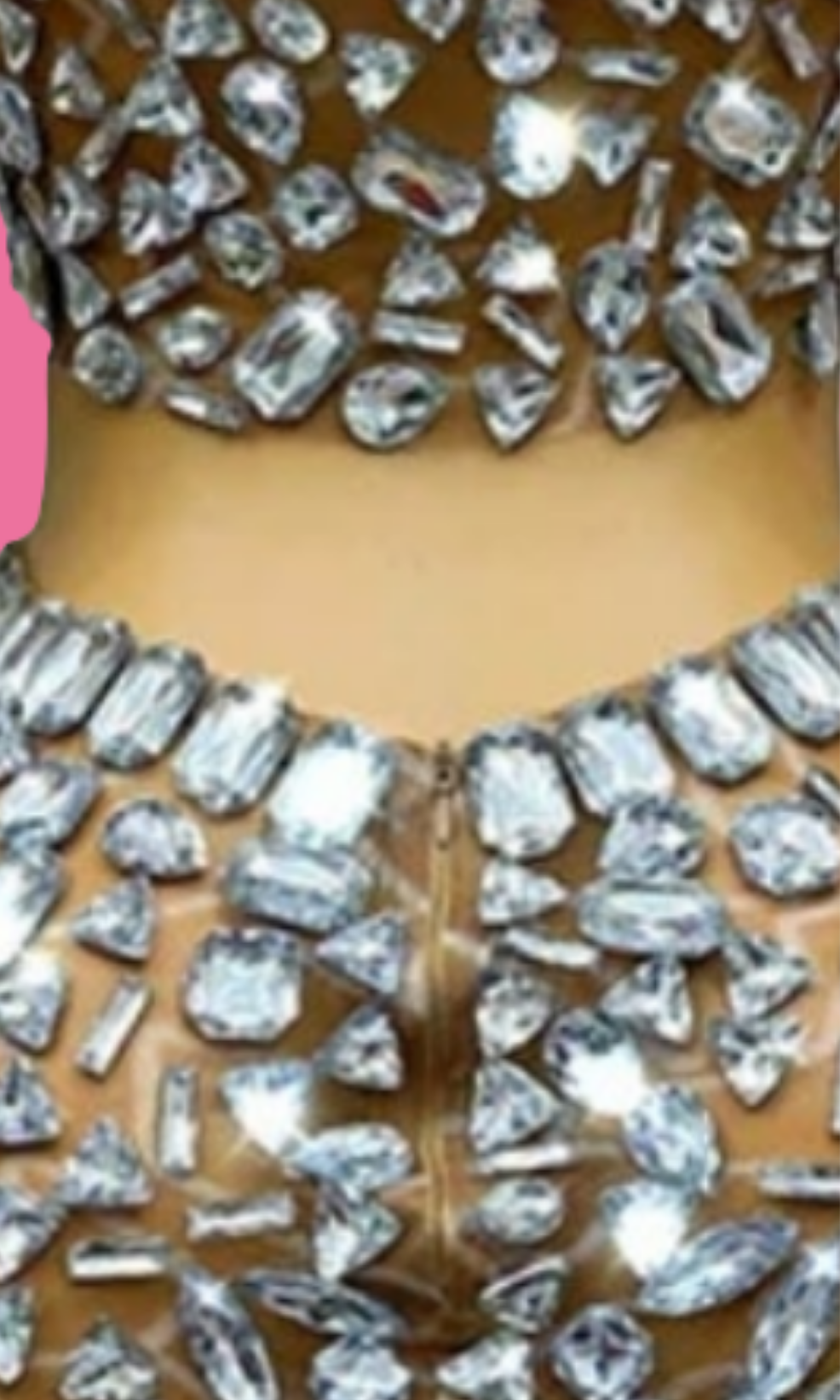 COCOMONEY Crystal Mesh Two-Piece Set