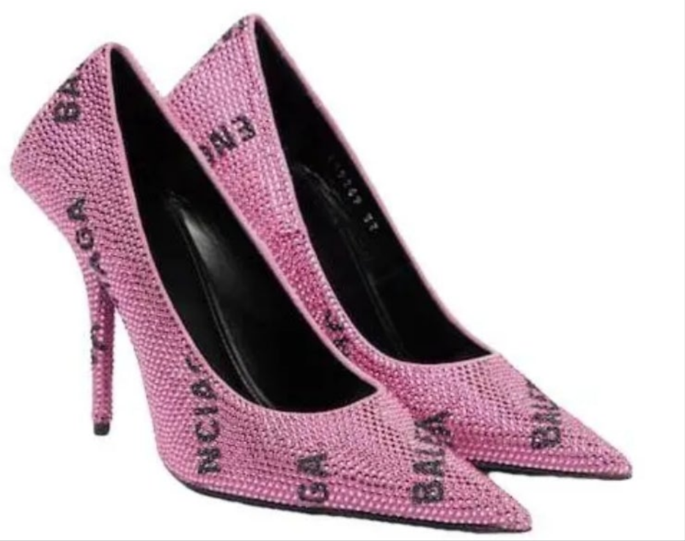 Balenciaga Square Knife Embellished Pink Pumps women's