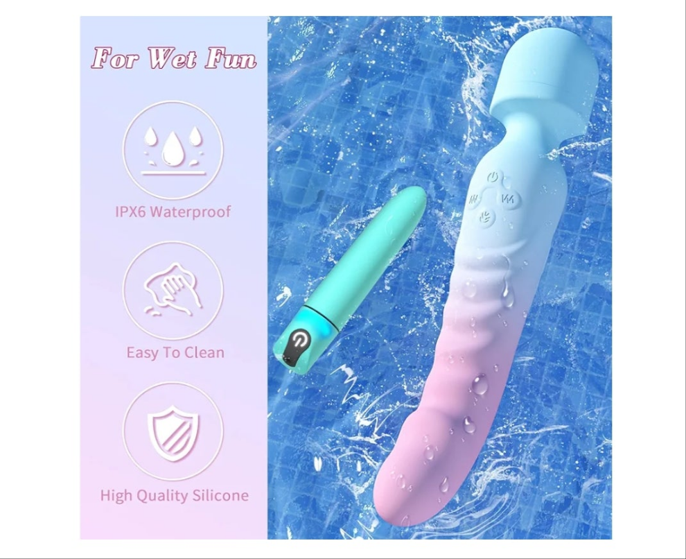 G Spot Vibrator Wand & Bullet Vibrator Set - Vibrators Sex Toys for Women, Clitoral Stimulator Dildo with 7 Vibrating Modes, Waterproof Heating Wand Massager, Adult Sex Toy for Female and Couples