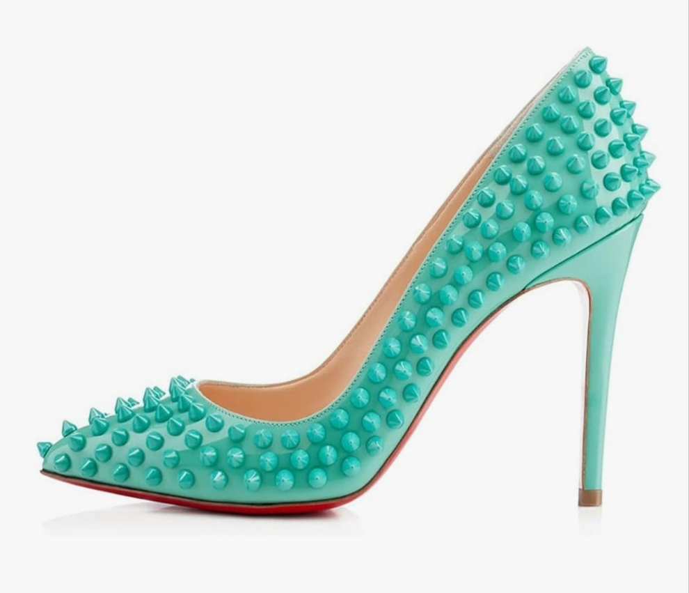 Sexy Heels Pumps Studded Rivett Party Prom Event Birthday Wedding Shoes