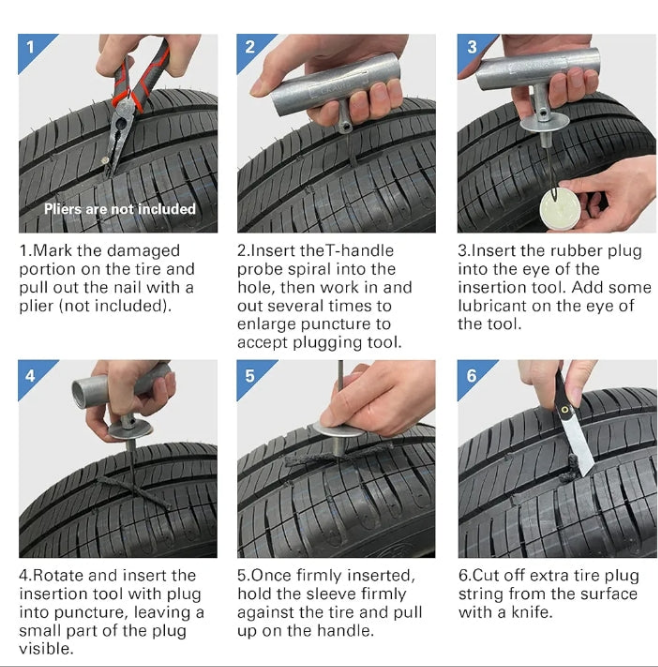 CKAuto Universal Tire Repair Kit, Heavy Duty Car Emergency Tool Kit for Flat Tire Puncture Repair, 36 Pcs Value Pack, Tire Plug Kit fit for Autos, Cars, Motorcycles, Trucks, RVs, etc.