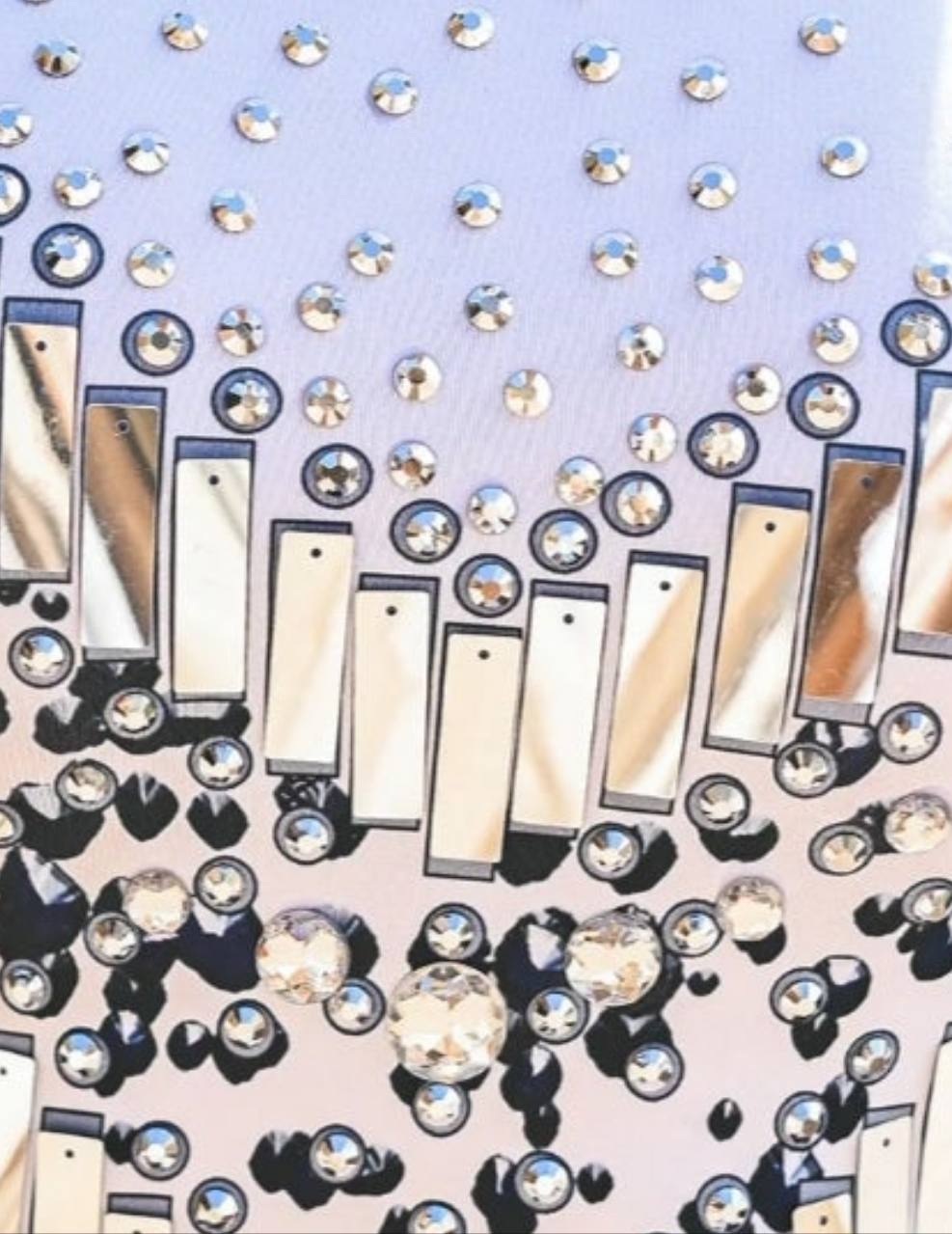 Sequin Rhinestone Dress White And Silver COCOMONEY