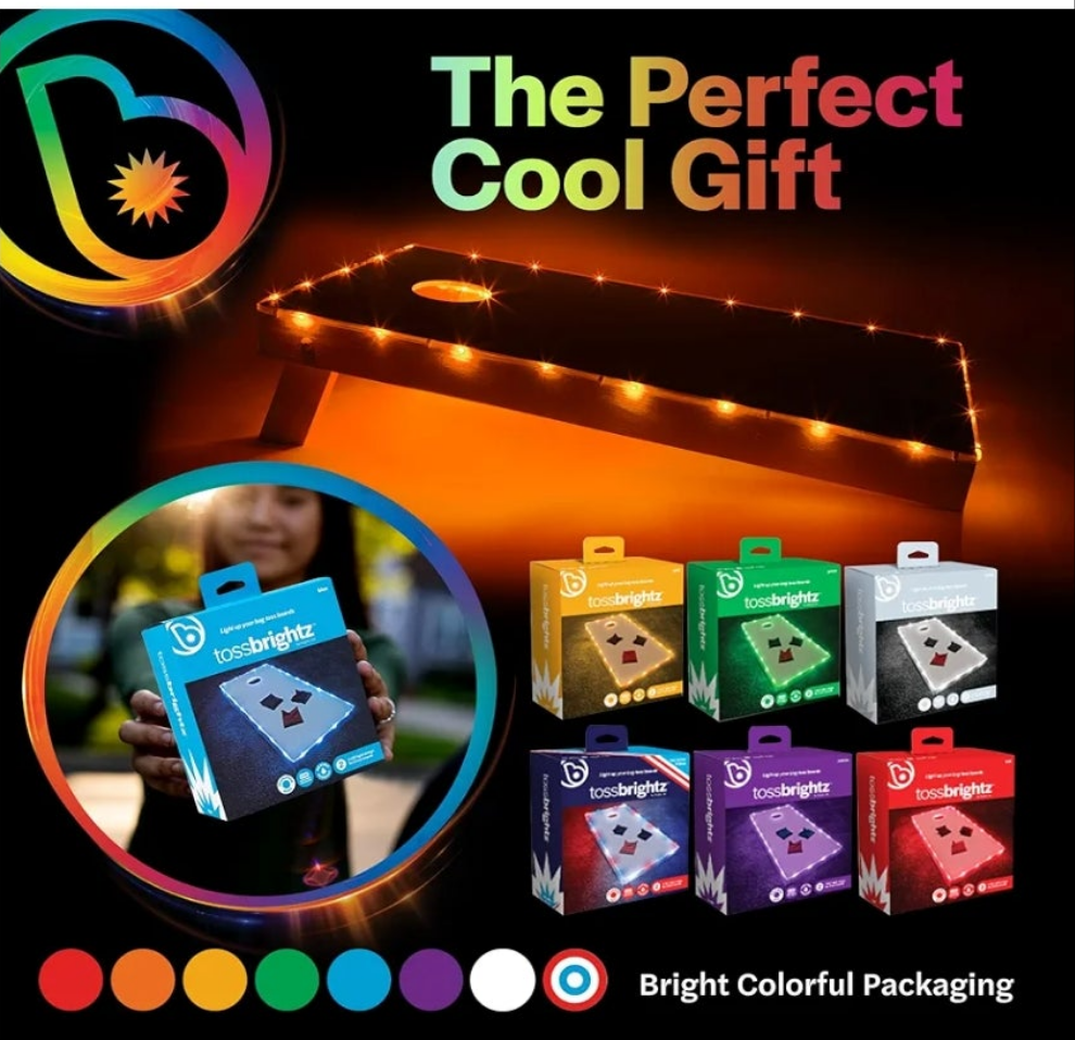 LED LIGHTS FOR CORNHOLE GAME FOR 2 BOARDS