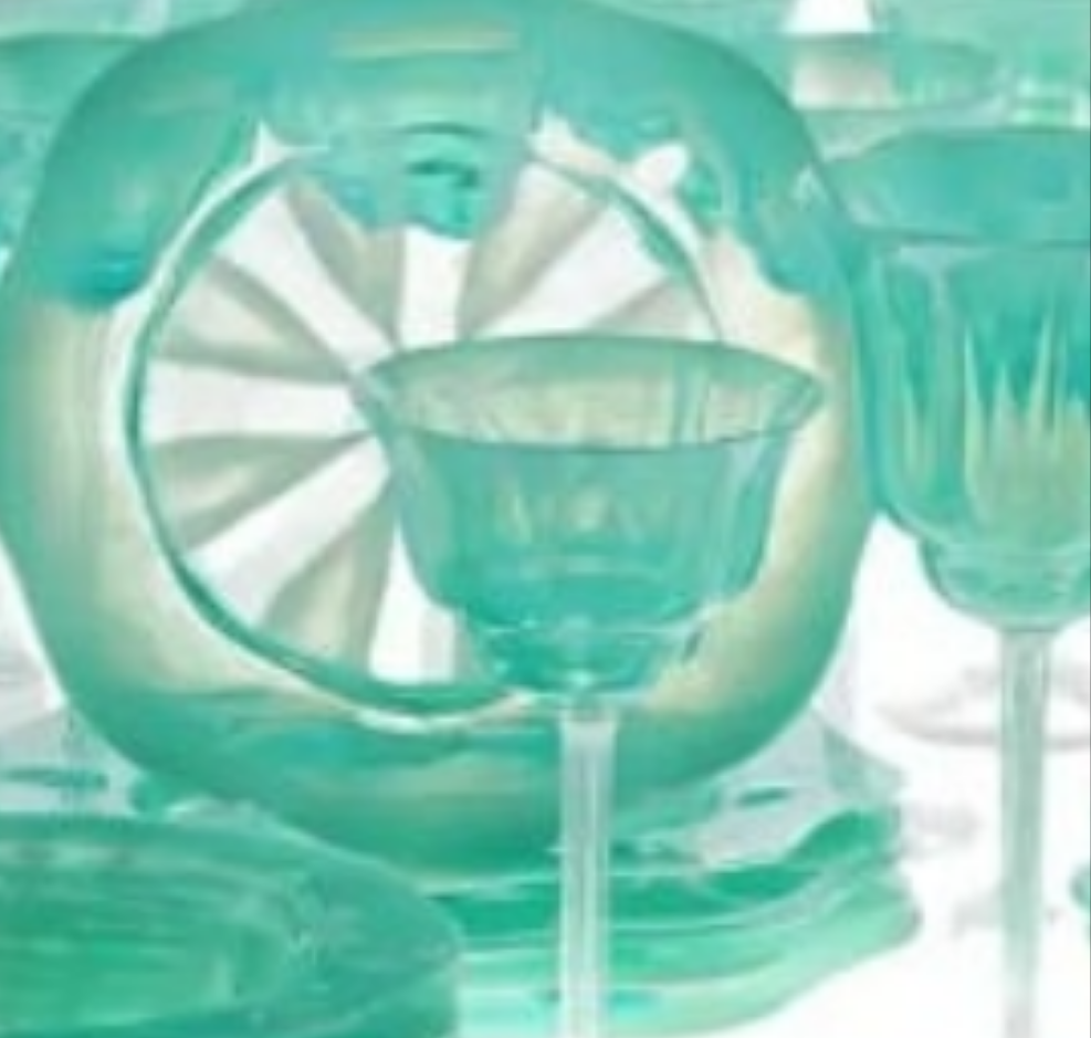 Louis Comfort Tiffany Pastel Favrile Glass Dinnerware 60 pieces