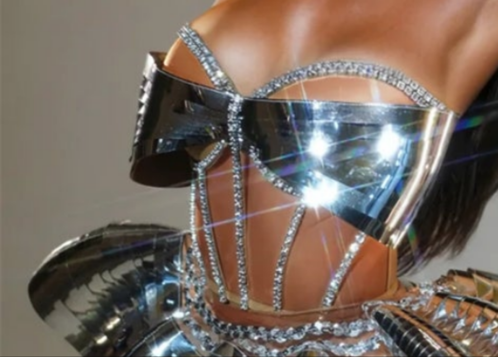 COCOMONEY Corset Metallic Crystal Dress size 0 small