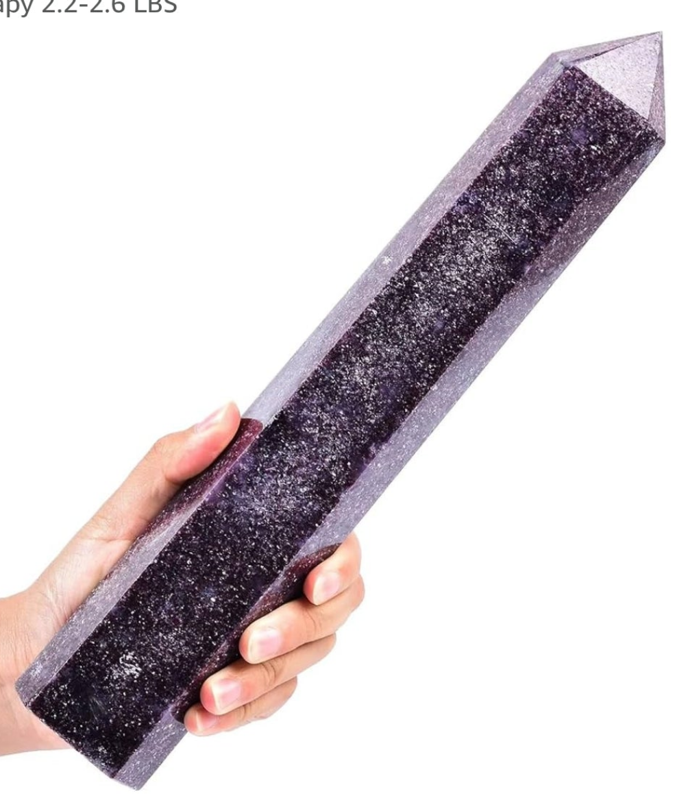 Extra Large Crystal Obelisk Tower Point Wand 6 Faceted Reiki Meditation Therapy