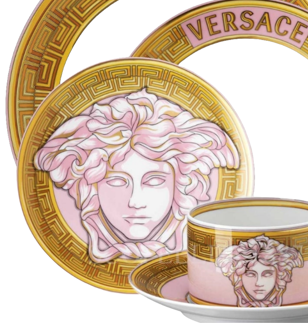 Versace Medusa Amplified Pink Coin Dinner set