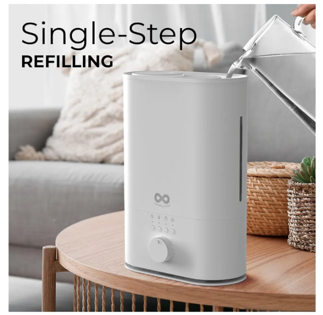 6L Top Fill Humidifier Large Room & Bedroom, MAX Humidifier, Quiet Cool Mist, Easy to Clean & Fill, 60 Hour Run Time, Aromatherapy