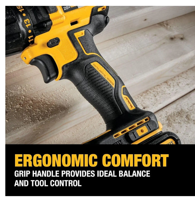 DEWALT 20V MAX Cordless Drill Driver, 1/2 Inch, 2 Speed, XR 2.0 Ah Battery and Charger Included