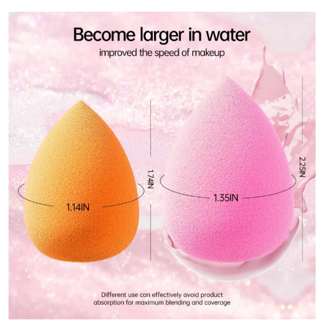10 Pcs Perfect Makeup Sponge Set Blender Flawless for Liquid, Multi-colored Beauty Makeup Sponges