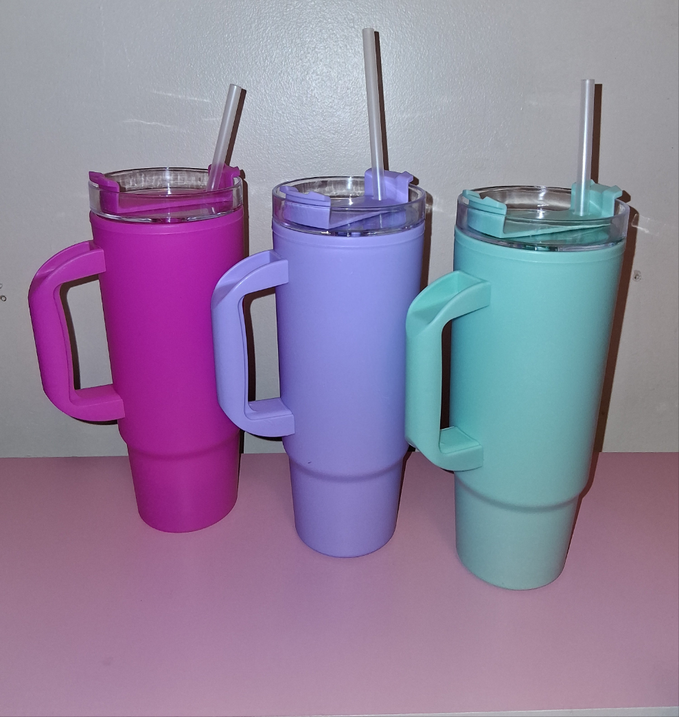 COCOMONEY TUMBLER 9×3in removable straw 2 ways plastic choose your color