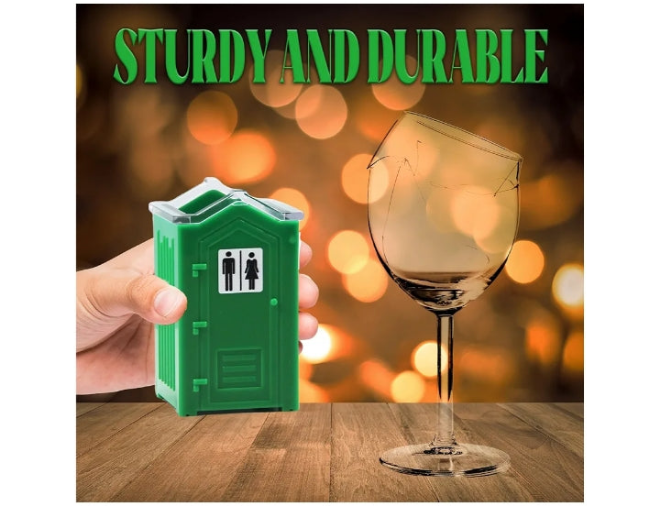 Porta Potty Shot Glasses Gag Gift for Men, White Elephant Gift, Funny Shot Glass, Secret Santa Christmas Stocking Stuffers Gifts for Dad Him, Novelty Toilet Mugs 2PCS Set