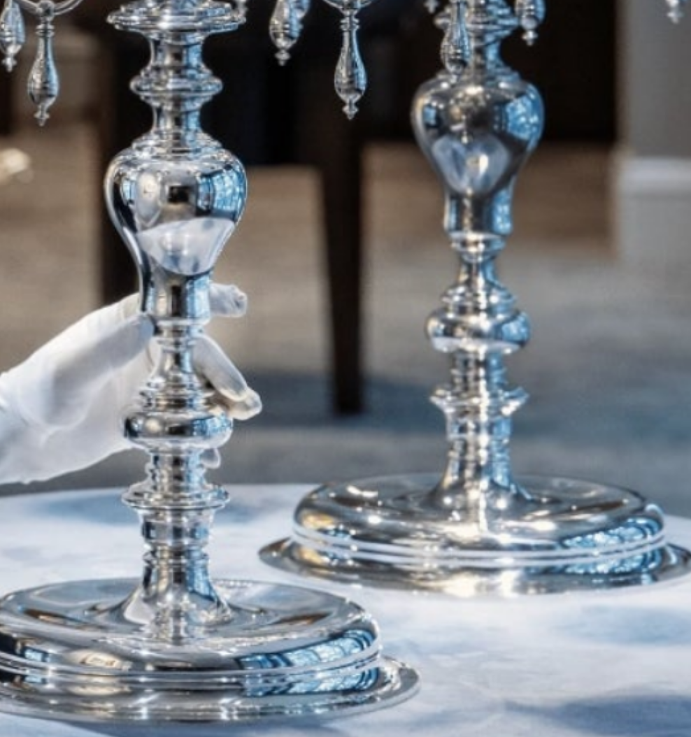 2pcs- Pair of Silver Candelabra by Thomas Bradbury elegant and fun a stunning masterpiece of candle holders from the 1930s