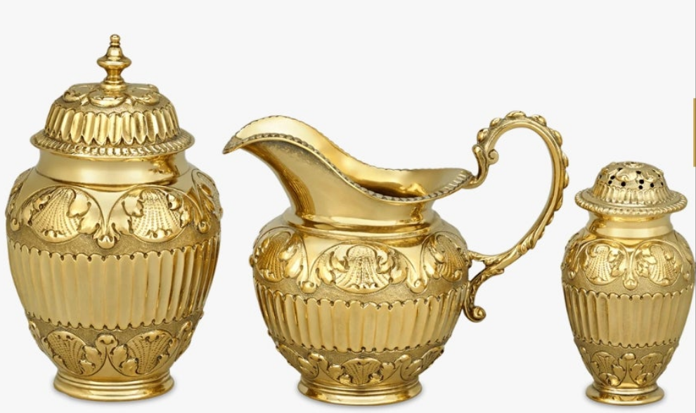 Victorian Silver Gilt Tea Set by Edward Barnard & Sons