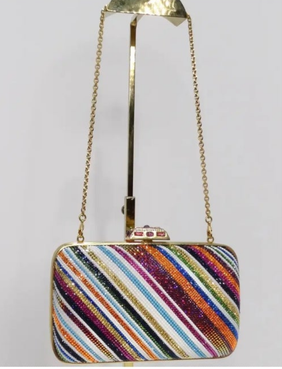 Judith Leber Multicolor Swarovski Crystal Embellished Clutch