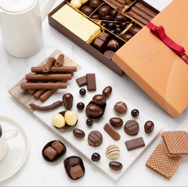 Chocolate Gift Box, Luxury Holiday Assortment Pralines & Gianduiotto, Chocolate Covered Turkish Delights, Dragees with Strawberry, Pistachio, Almond & Hazelnut, Holiday Gift. Christmas