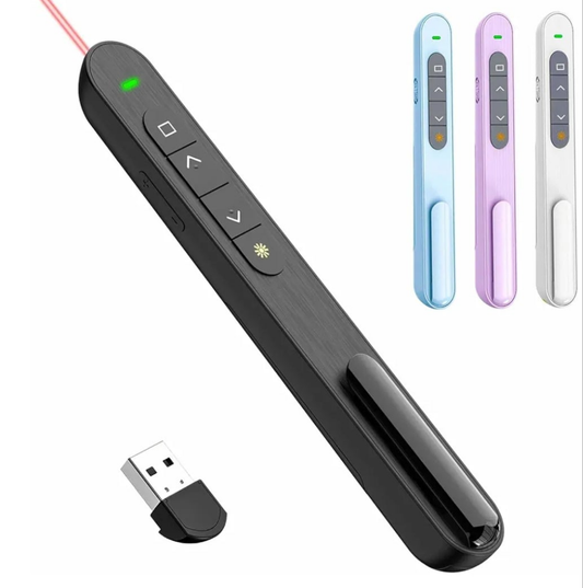 Presentation Clicker for PowerPoint, RF 2.4GHz USB Wireless Presenter Remote with Volume Control, PowerPoint Clicker Slide Advancer for Mac, Windows, Laptop, Keynote