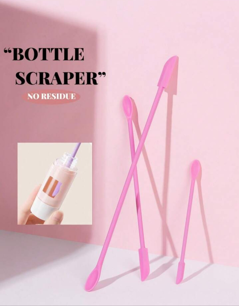 3pcs Silicone Empty Bottle Scraper, Foundation Spatula, Shower Gel Scraper
