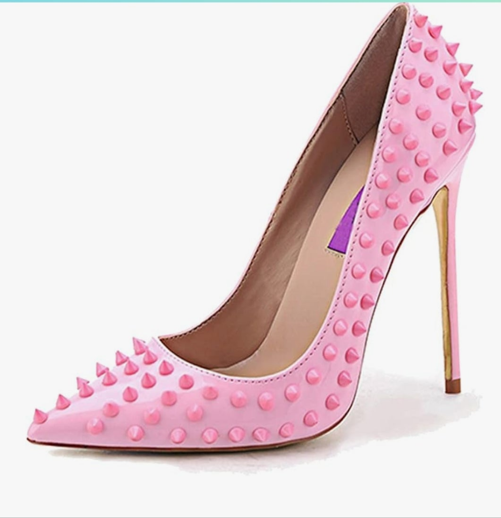Sexy Heels Pumps Studded Rivett Party Prom Event Birthday Wedding Shoes
