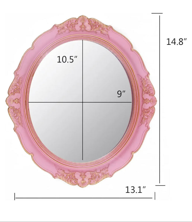Hanging Mirror 14.8 x 13.1 inchs Oval Mirror