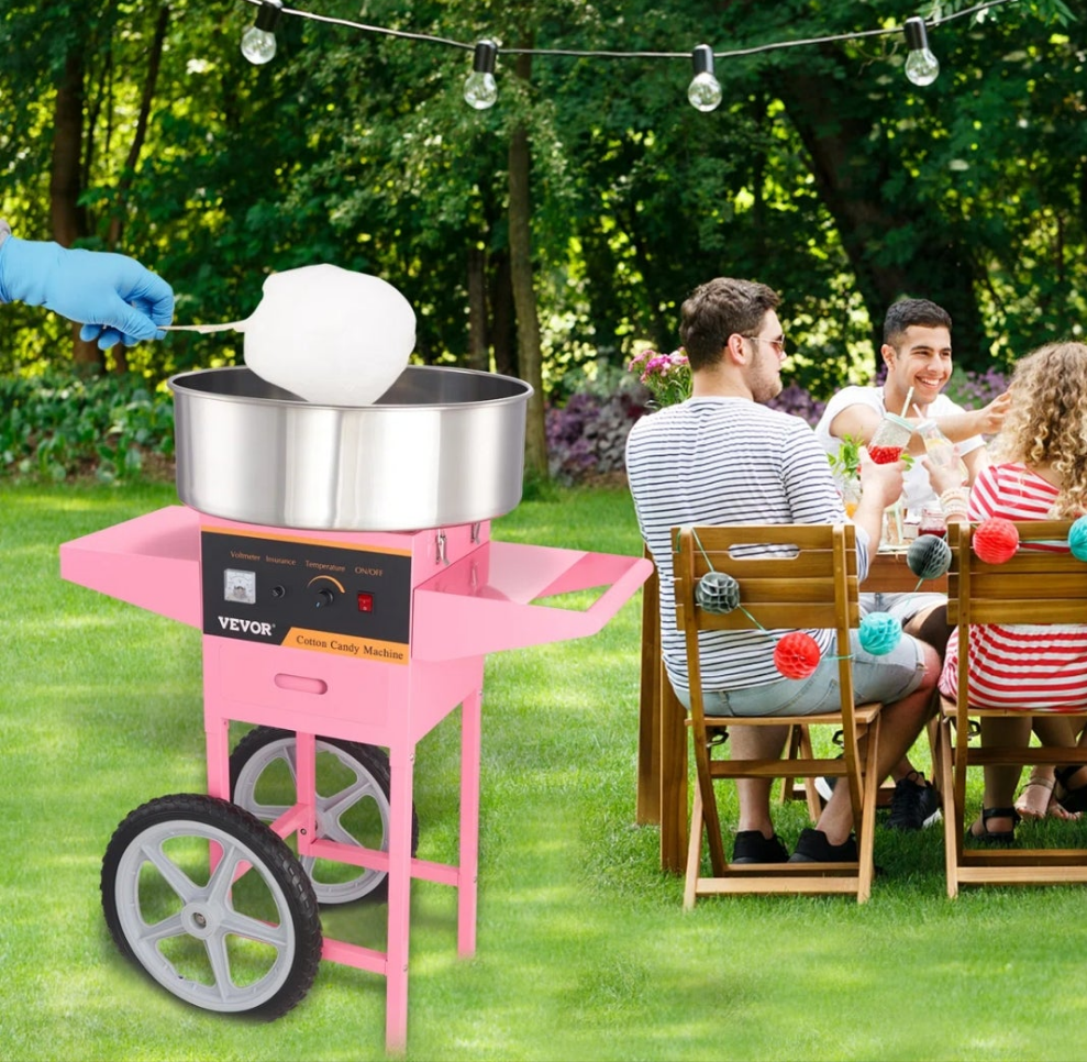 Electric Hard Candy and Cotton Candy Machine with Cones