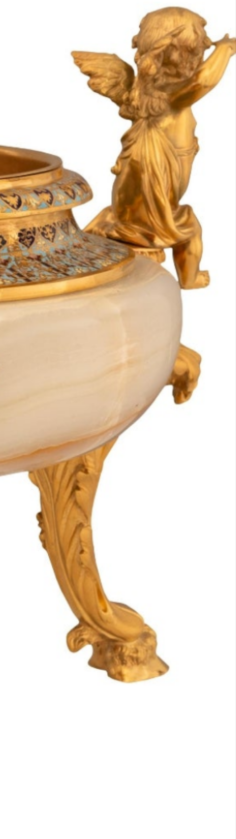 Stunning piece A French 19th century Belle Epoque period Onyx, Cloisonné and Ormolu centerpiece planter