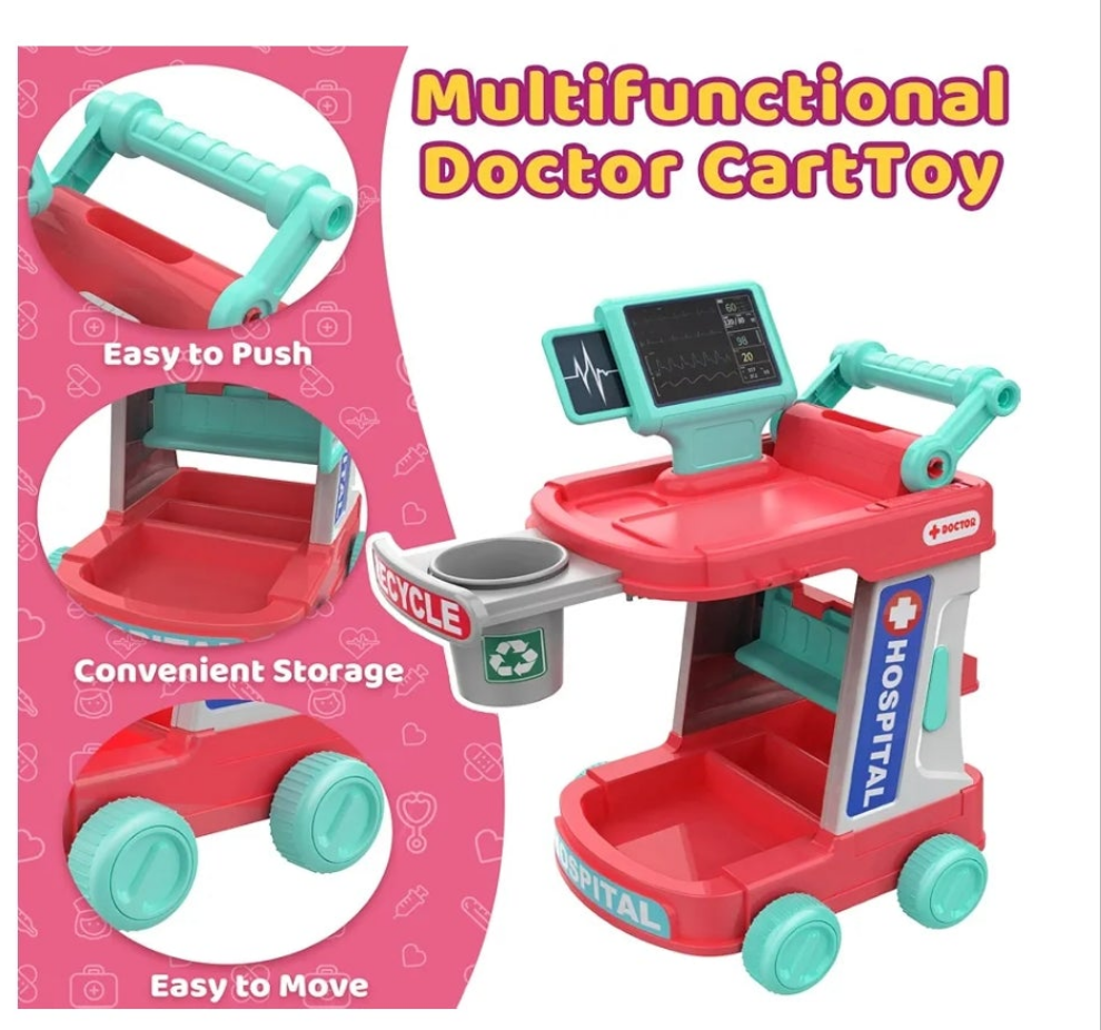 Doctor Kit for kids 3+ Medical Kit Toy Doctor Cart Stethoscope and Other Accessories Boy and Girl Fun Role Playing Game Toy Kids Pretend Play Girls Toys for 3+ There's 4 sets to choose from. Choose your set below.