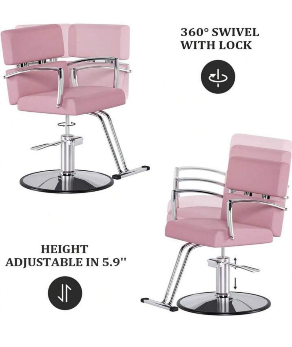 Salon Chair Heavy Duty for Stylist, Barber Chair White 360 Degree Swivel, Hydraulic Pump for Hair Cutting, Beauty Spa Styling Hairdressing Tattoo Equipment