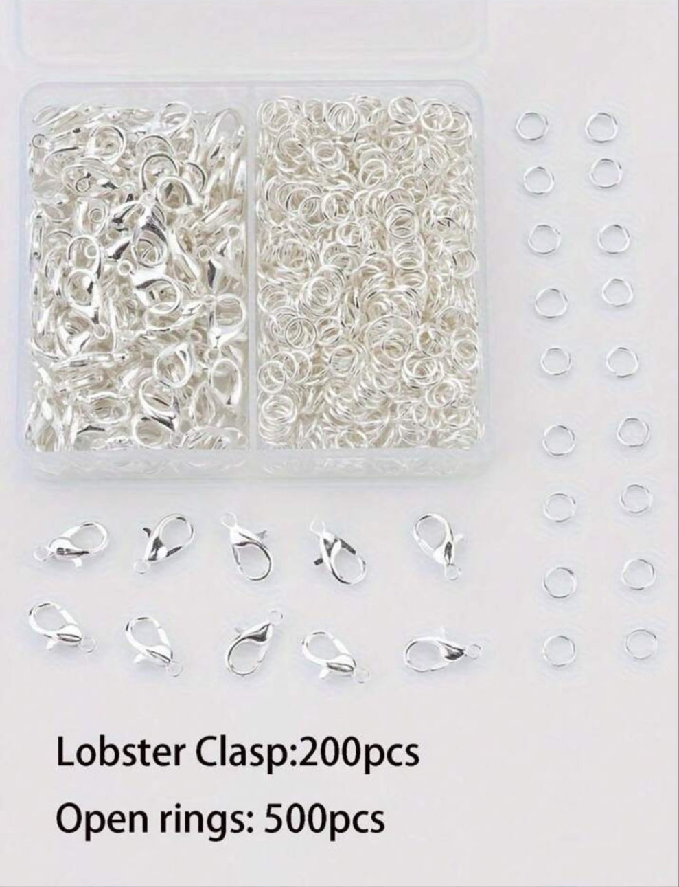 700pcs Lobster Clasps For Jewelry Making, Lobster Claw Clasps With Jump Rings - Premium DIY Connectors For Necklace, Anklet, And Bracelet Closures With Sturdy Plastic Case - Ideal For Jewelry Crafting And Repair