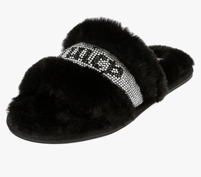 Juicy Couture Women's Slide Slipper Sandals With Faux Fur