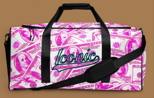 Pink Cocomoney Iconic Duffel Bag Pink Money Design Stylish 22W×11.5L×11.5H