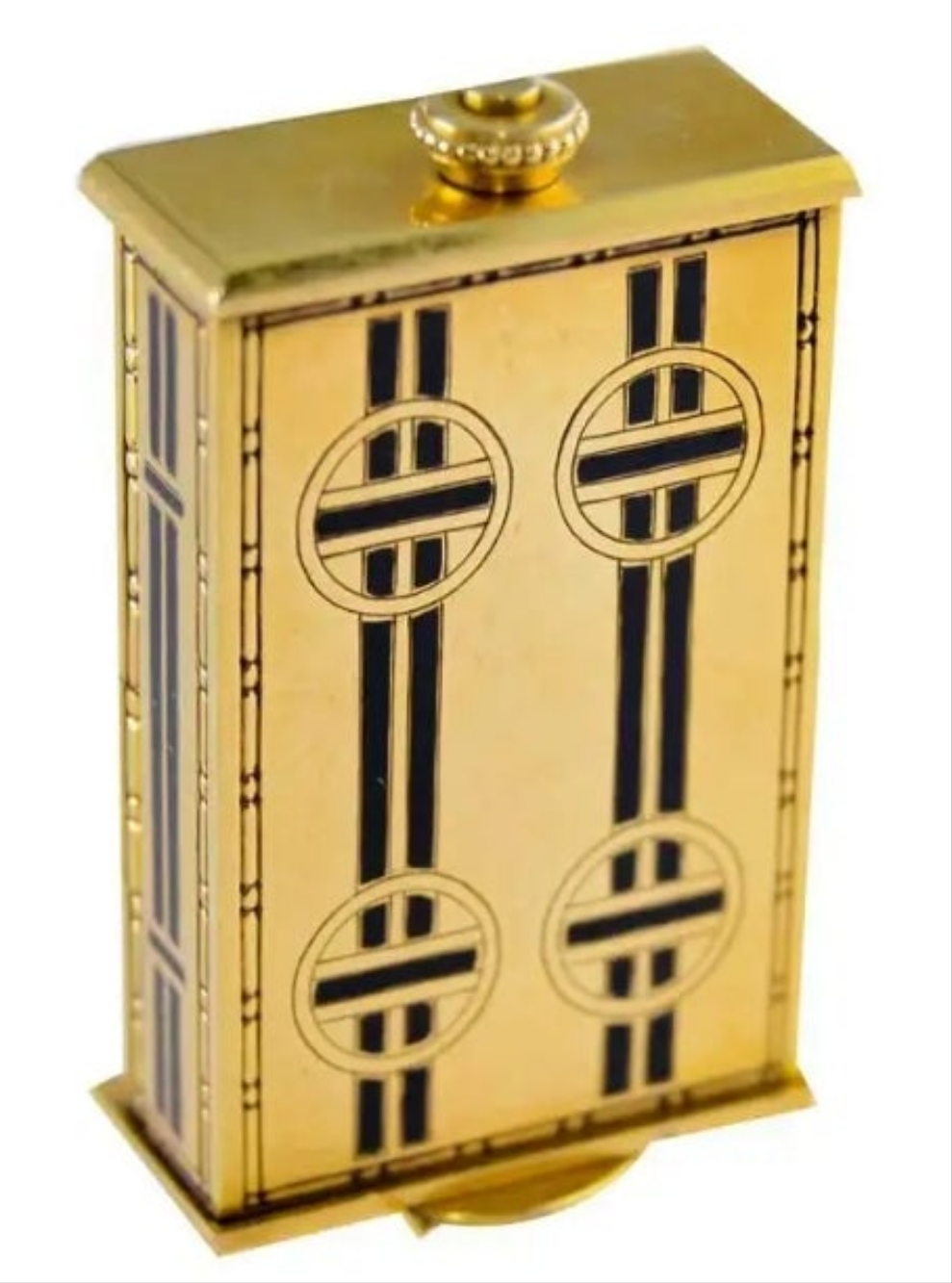 Tiffany & Co. 18kt Yellow Gold and Enamel Small Desk Clock 1920's