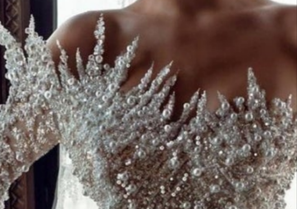 Stunning Long White One Shoulder A-line Beading Pearls Long Sleeve Weeding Dress With Train