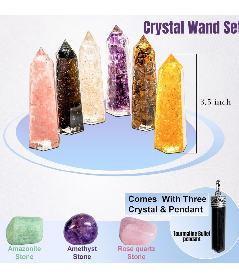 πππ ππ
π πππππππ πππππ: Our Healing Crystals Wand Set includes Amethyst, Tigerβs Eye, Rose Quartz, Citrine, Clear Quartz and Black Tourmaline. Each of the 3-inch crystal stones wands is hexagonal, expertly cut, and crafted for energy hea