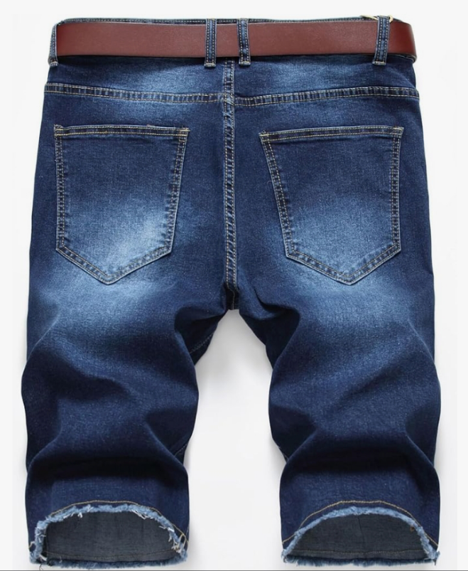 Men's Casual Printed Slim Fit Denim Shorts