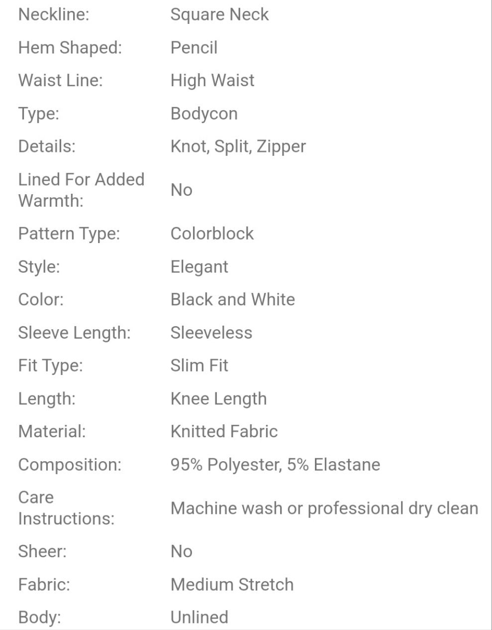 Hollow-Out Bowknot Back Black & White Contrast Square Neck Sleeveless Long Dress, Elegant Casual, Spring/Summer