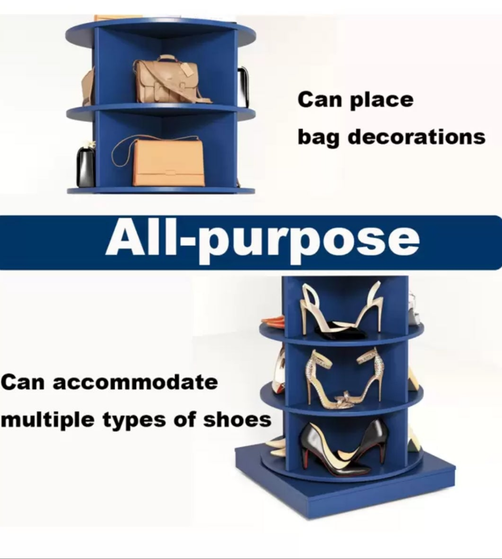 Rotating Shoe Rack 4 Grids Per Layer Shoe Storage Cabinet particle board and mdf