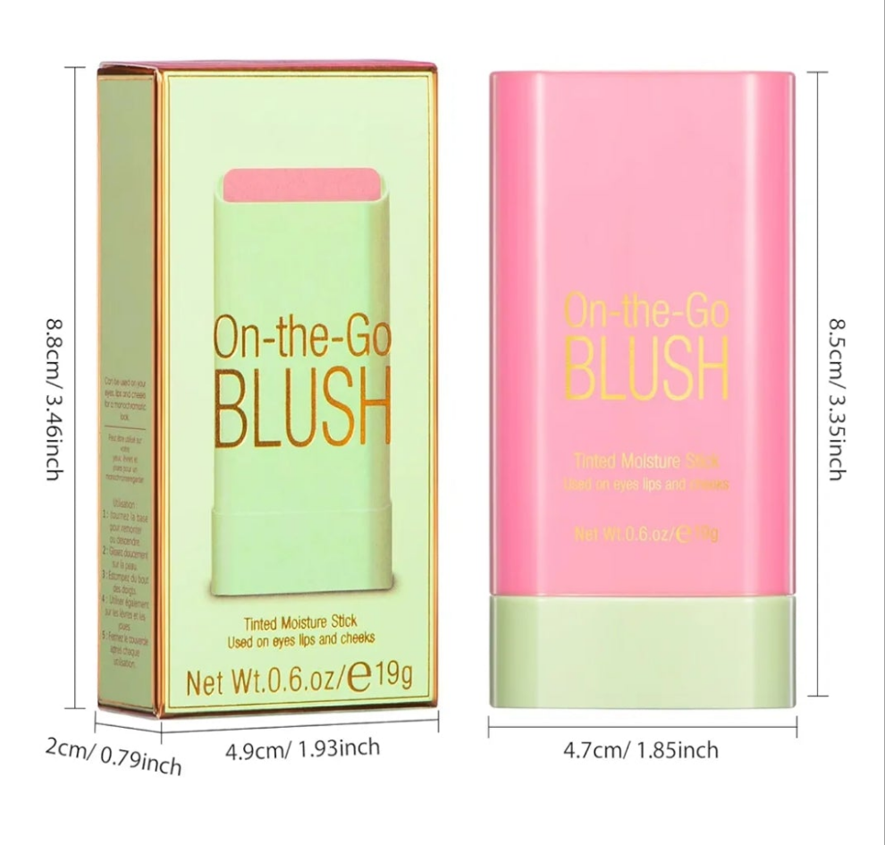 Blush Stick for Cheeks - Cream Makeup Blush Wand, Solid Moisturizer Stick for Cheeks Tint, Natural Blendable Waterproof Korean Matte Long-Lasting Smooth Blushes