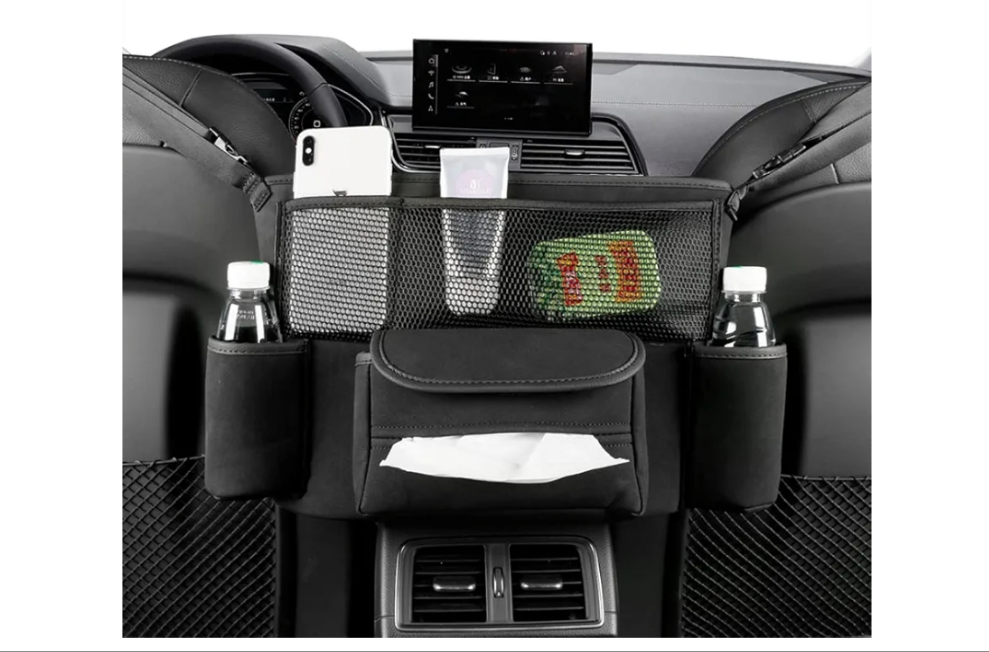 Car Handbag Holder Between Seats Suede Large Capacity Car Purse Holder Automotive Consoles & Organizers for Document Phone Storage Car Organizer