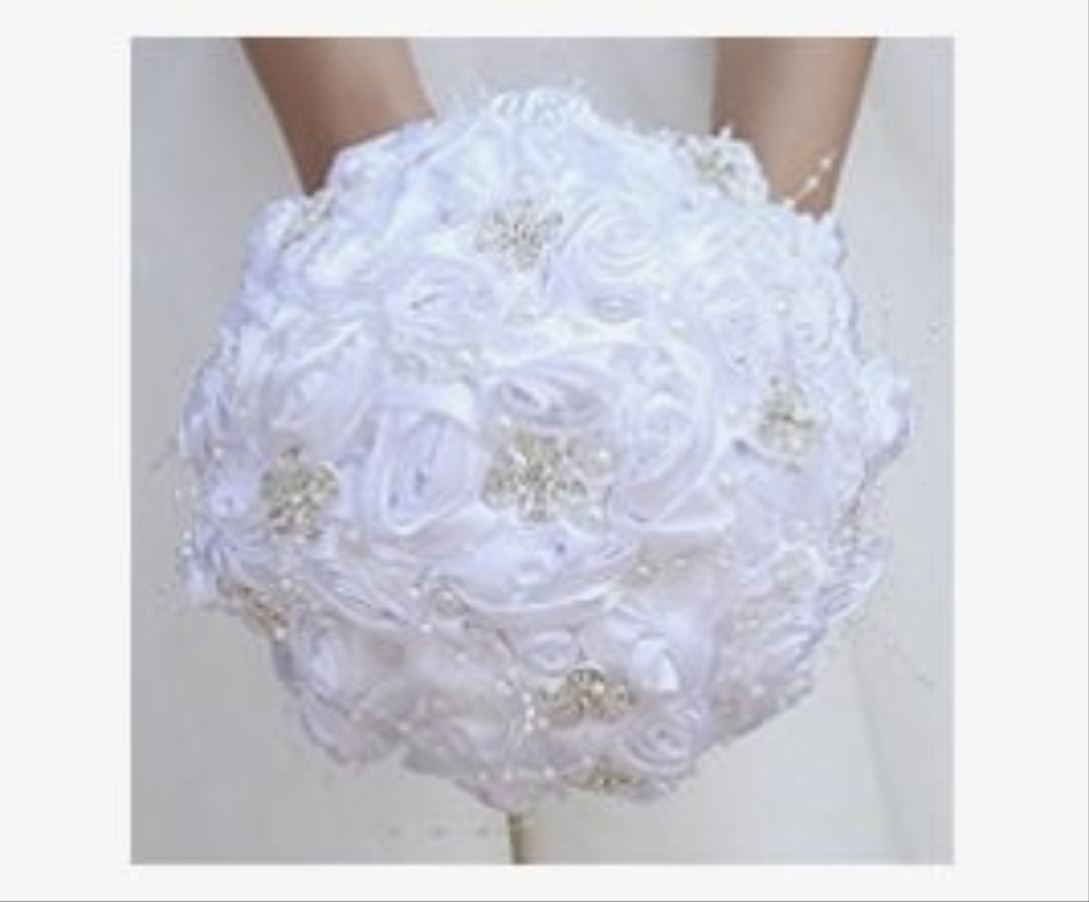 Handmade Rhinestone Bridal Bouquet,Crystal Wedding Round Tossing Bouquet,Artificial Flower Bunch for Bride Bridesmaid
