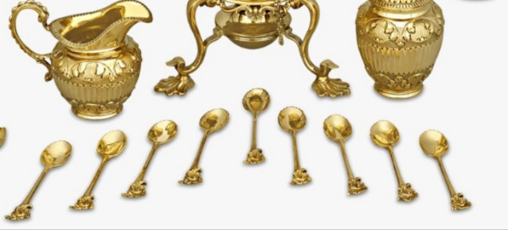 Victorian Silver Gilt Tea Set by Edward Barnard & Sons