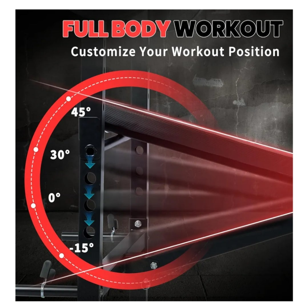 1500LBS 6 in 1 Weight Bench Set with Leg Extension/Curl and Preacher Curl, Bench Press Set and barbell Rack with Safety Bar Catches, Foldable Workout Benches for Home(US Stock)