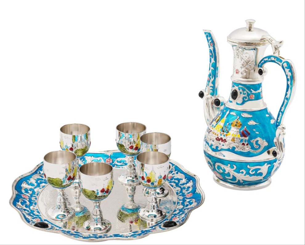 Foreign Tea Set Gecenia Castle Patterned Tea Set & Wine Set cute π
