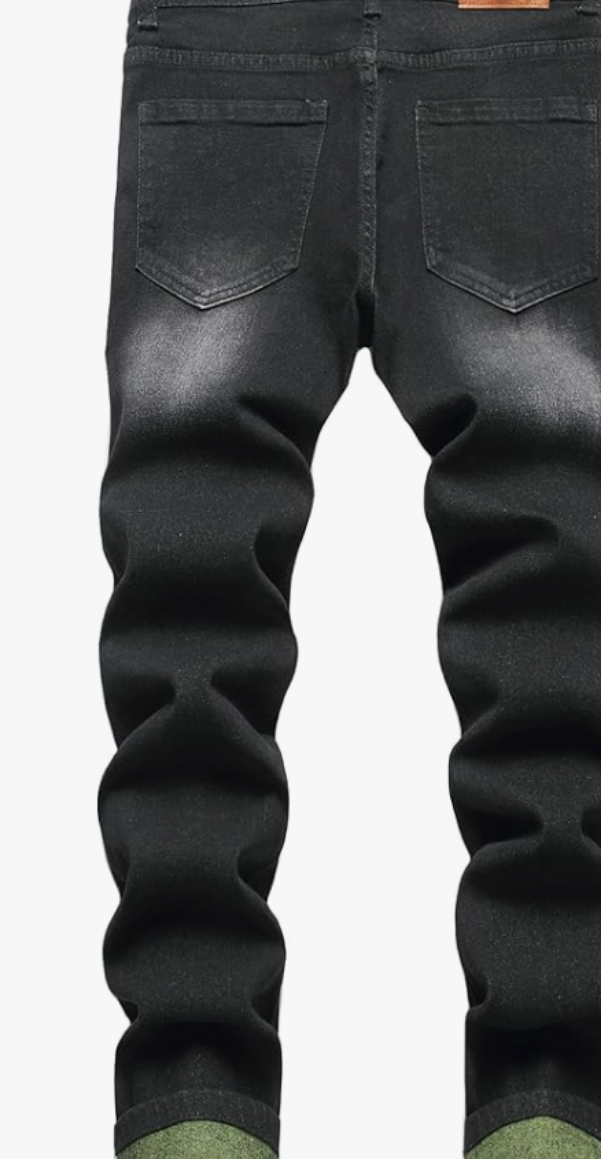 Men's Slim Fit Stretch Jeans Ripped Skinny Jeans for Men, Fashion Distressed Straight Comfort Flex Waist Pants