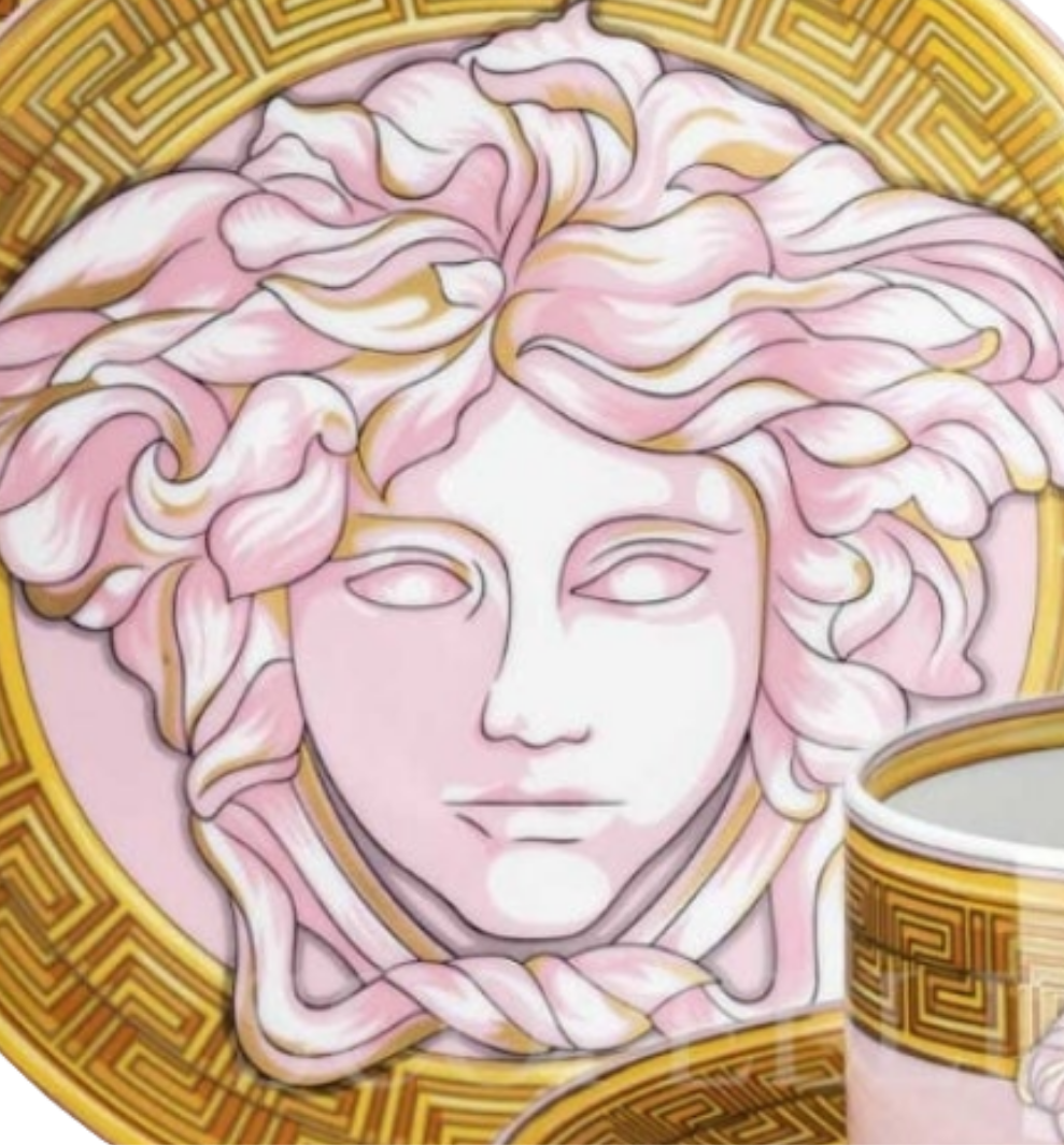 Versace Medusa Amplified Pink Coin Dinner set