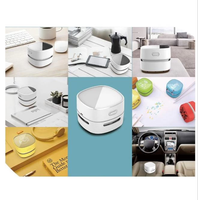 Desktop Vacuum Cleaner, Mini Table dust Sweeper Energy Saving,High Endurance up to 400 mins,360º Rotatable Design for Keyboard/Home/School/Office (Charging)