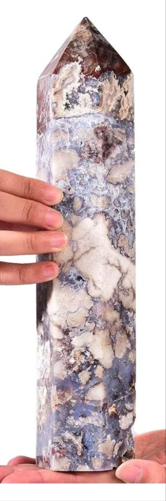 Extra Large Crystal Obelisk Tower Point Wand 6 Faceted Reiki Meditation Therapy